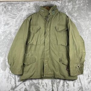 Vintage US Military M-65 Field Jacket Mens Large Green Owl Patch Vietnam 60s